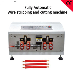Eight wheels sheahth wire computerized stripping machine Automatic 12-15mm OD cables peeling and cut equipment