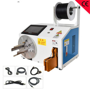 Electric high speed tie winding machine charger wire tie twist winding and tie equipment Shielded HDMI cables bundle rubber tied