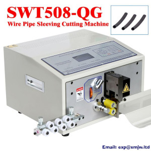 SWT508QG Computer Wire Pipe Sleeving Cutting Machine Automatic for Silica Plastic PVC Wire Tube Cable Cutter Tool 220V 110V
