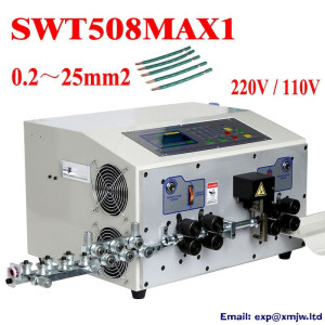 SWT508MAX1 0.2-25mm2 Automatic Wire Stripping Peeling Cutting Machine 8 / 6 Wheels Drive 25mm2 Cable Cutter Stripper 220V 110V