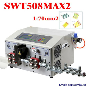 SWT508MAX2 1-70mm2 Computer Automatic Wire Peeling Cutting Stripping Machine 1000W 8 Belt Wheel Drive for 70mm2 Cable Stripper