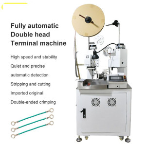 Fully Automatic Double Wire Terminal Cutting Stripping Crimping Machine Single-wire Parallel Cable Cutting Peeling Crimper