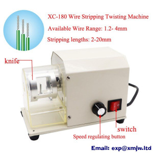 XC-180 Electric Automatic Wire Stripping Machine 1.2-4mm Cable Twisting Peeling Tool Wire Cutting Stripper 220V 110V