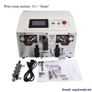 SWT-508JE/S Wire Stripping Peeling Cutting Machine Touch Screen 0.1 to 8mm2 PVC Teflon Braided Cable Stripper with Jump Tube