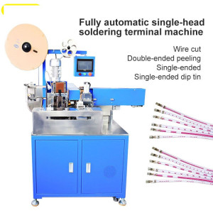 Fully Automatic Wire Cutting Wire Peeling Crimping Terminal Machine Wire Arrangement Single Head Stripping Tinning Machine