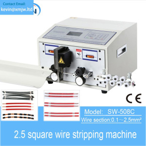 SW-508C High Speed Wire Cut and Strip Machine 0.1mm to 2.5mm Square Computerized Cable Stripper