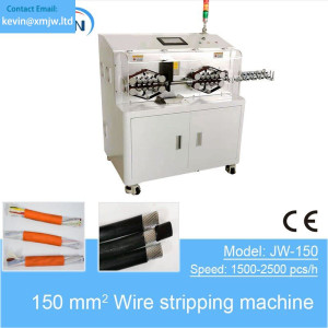 Fully Automatic 150mm squae High Voltage Cable Cut Strip Machine OD 28MM New Energy Coaxial Wire Stripping Machine