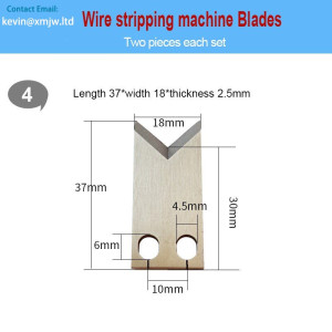 37*18*2.5 mm Wire Strip Machine Blade Die Automatic Cable Peel Machine Cut 2 Pieces Each Set