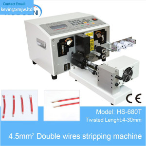 4mm Square Double Cable Stripping Machine 480W Electric Wires Cut and Strip and Twist Machine