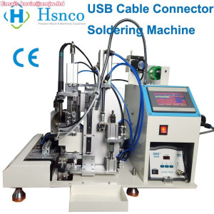 HS-T112 Automatic Pneumatic USB Cable Connector Stripping and Soldering Machine PCB Board Desktop Tinning Welding Machine