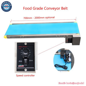 Food Grade Conveyor Belt Machine 700mm 1000mm 1500mm 2000mm With Stainless Steel 5-30m/Mins Adjustable Speed for Industrial Line