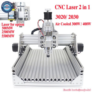 Laser CNC Router 3020 Air Cooled 400W 300W Engraving Marking Machine 5500mw 2 in 1 with ER11 for Wood Plastic Acrylic PCB Steel