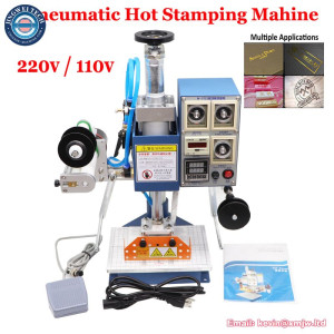 Automatic Roll Paper Foil Stamping Machine Leather Craft Copper Mould Stamp Embossers Wooden LOGO Labeling Papers Embossing