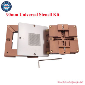 80mm 90mm Universal BGA Reballing Station Kit + 10pcs Stencils with Magnet Otomatis Menyesuaikan Stencil Holder