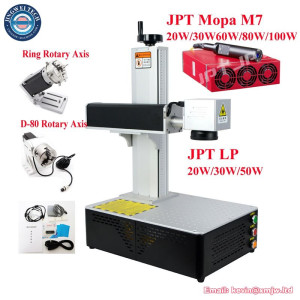 JPT MOPA M7 100W 80W 60W 30W 20W Galvo Fiber Laser Marking Machine 110*110MM+300*300MM Engraving Tool JCZ Main Board EZCAD