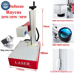Autofocus 50W Fiber Laser Marking Machine With Ring Rotary Axis 20W 30W For Metal Stainless Steel Leather Engraving Tool