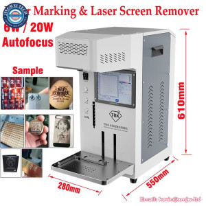 TBK 958A Automatic 20W 6W Metal Aluminium Laser Marking Machine Back Glass Remover Separator Mobile Phone Separating Machine