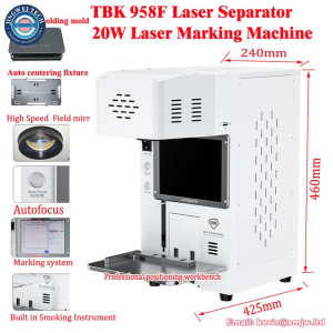 TBK 958F Laser Separator Automatically Separate iphone Rear Glass Frame Braket ,20W Fiber Laser Engraving Marking Machine