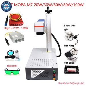 JPT M7 MOPA 60W 100W Fiber Laser Cutting Marking Machine 50W 70W 30W 20W Raycus For Metal Engraving With Rotary Axis
