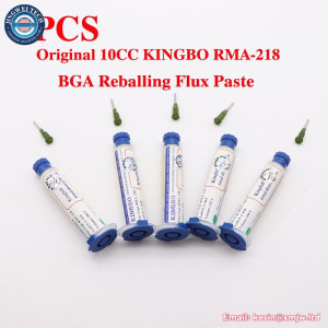 5Pcs Original KINGBO RMA-218 10CC Solder Paste Flux For Soldering Assist Dispenser Needles No-cleaning BGA Reballing Kit Rework