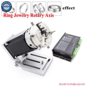 CNC Router Fiber Laser Marking Machine Ring Rotary Axis for Bracelet Jewelry Engraving Auto Lock Rotary Attachment